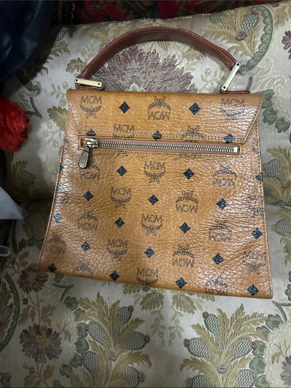 MCM vintage 70s Cognac Visetos Monogram Top Handle Satchel - Picture 4 of 11